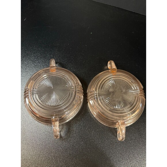 Anchor Hocking Manhattan Pink Depression Glass Nappy Bowls – Set of 2 - Picture 6 of 6